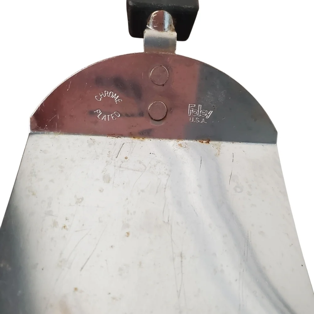 Vntg MCM Foley Short Spatula. Stainless Steel & Black Plastic. Made In USA. 10